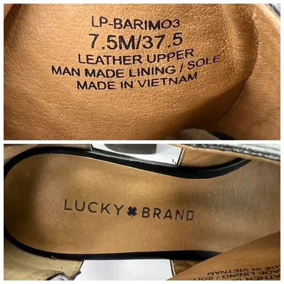 Lucky Brand Barimo Open Toe Studded Leather Booties 7.5 Metallic Grey - Picture 14 of 16